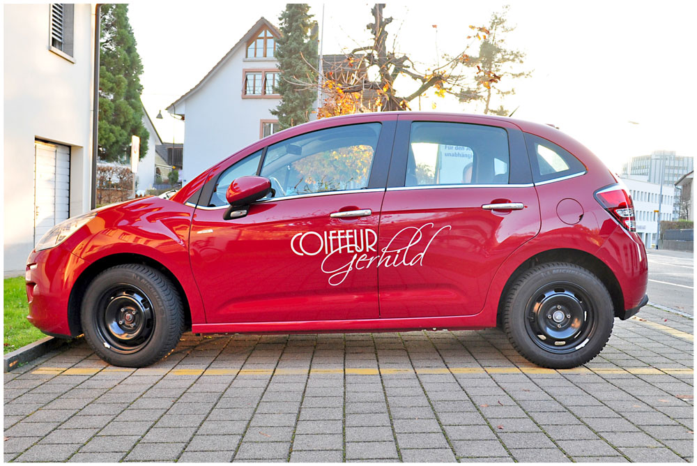 Schaufensterbeschriftung Coiffeur Gerhild