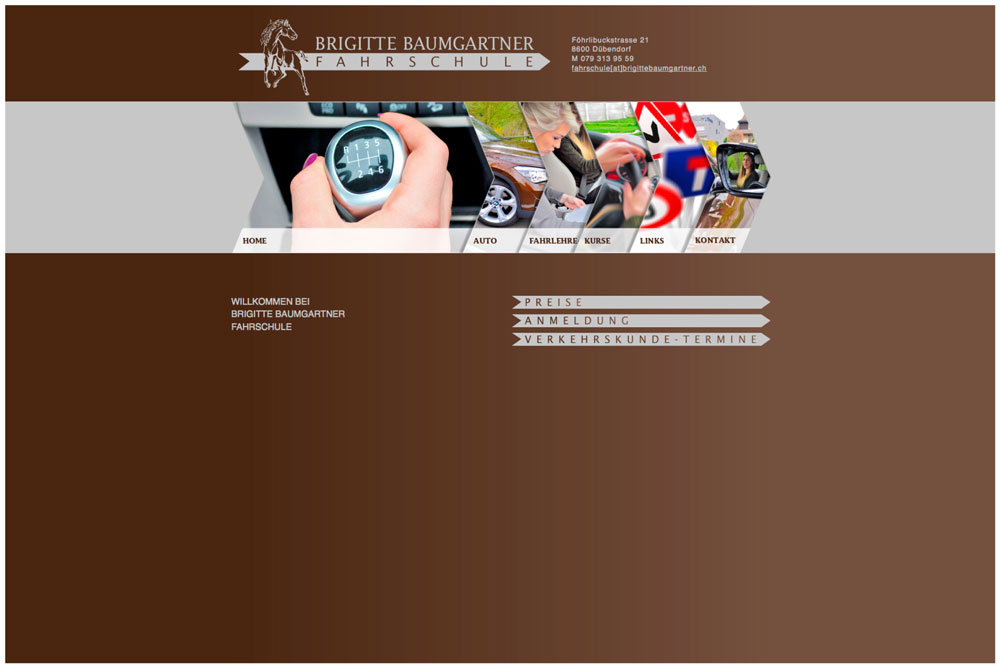 Website Fahrschule Brigitte Baumgartner