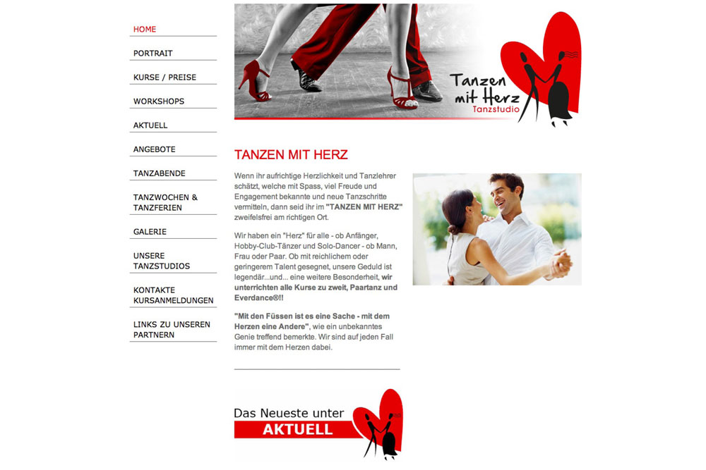 Website Tanzen mit Herz